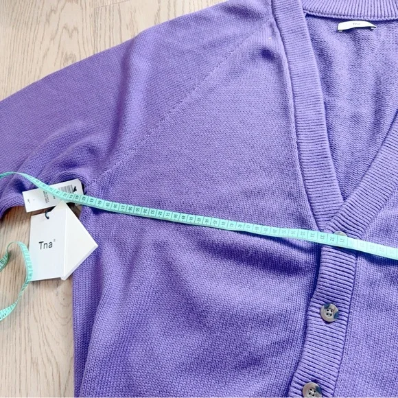 TNA Lavender Purple V-Neck Button Cardigan - Picture 5 of 5